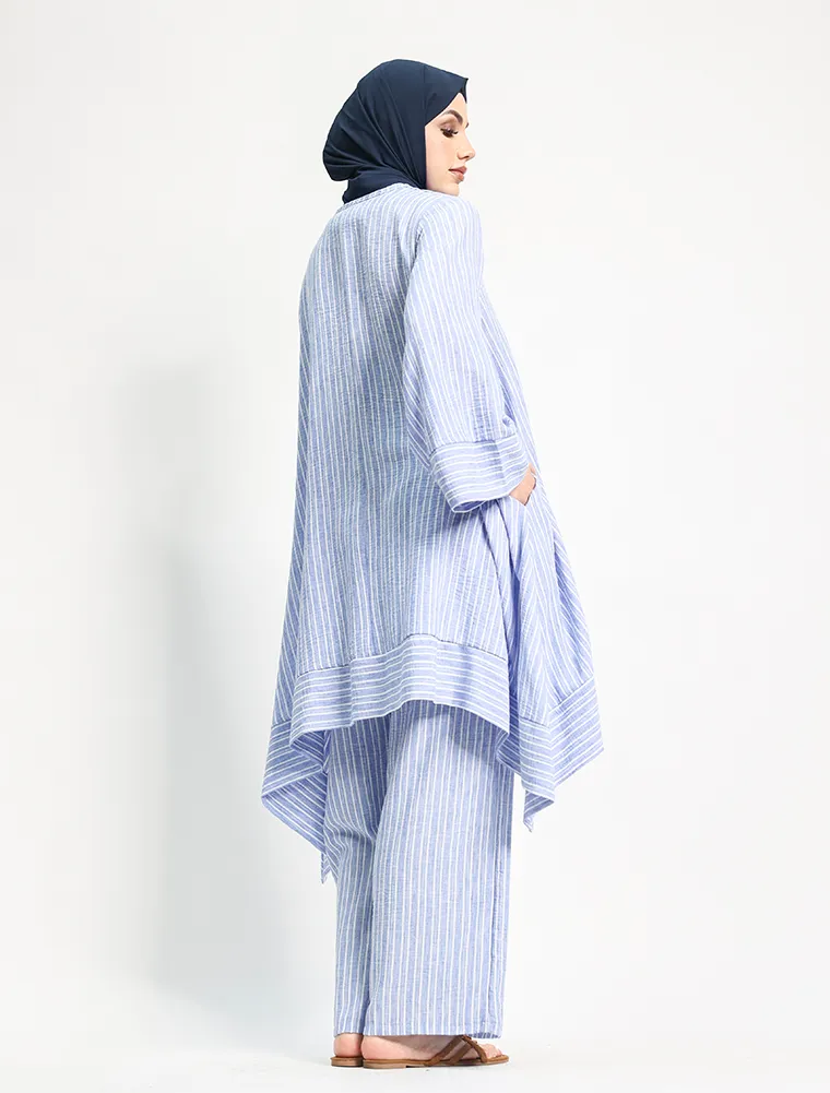 Blue Lina Striped Co Ord Set